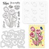 ORIGACH Tulip Layering Stencil Stamp and Die Set for Card