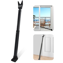 AceMining Barra de seguridad para puerta mejorada y barra de patio deslizante, topes de servicio pesado ajustables bloqueador para el hogar, apartamen