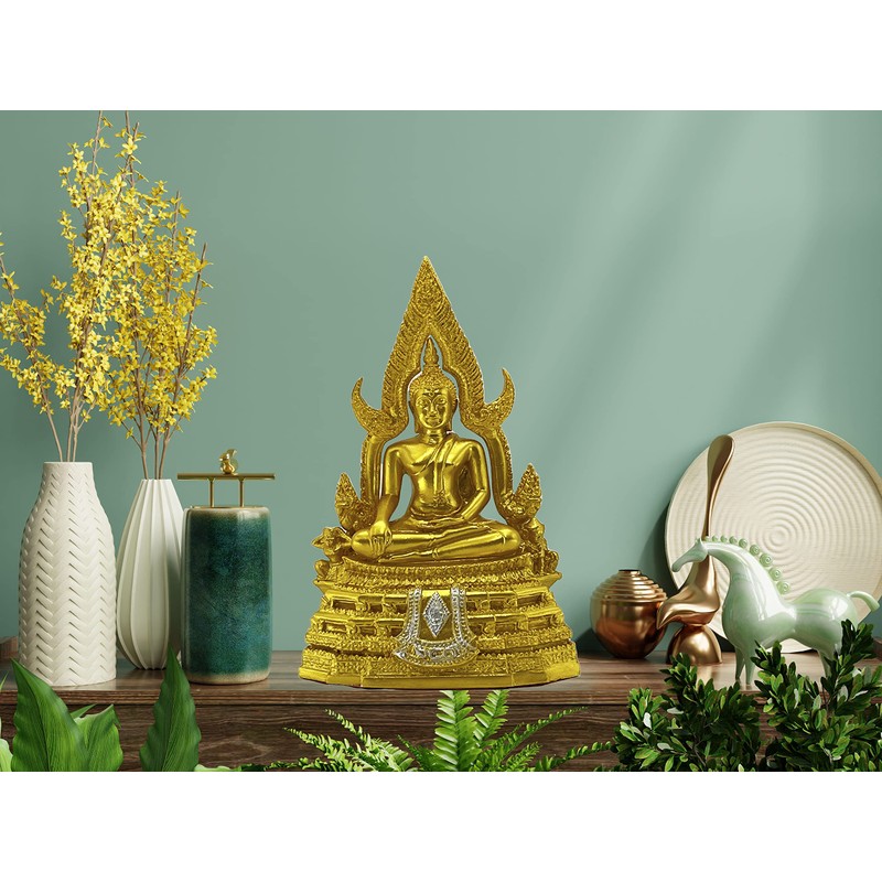 BUDDHO Chinnaraj Thai Buddha Statue for Home Decor 8" h