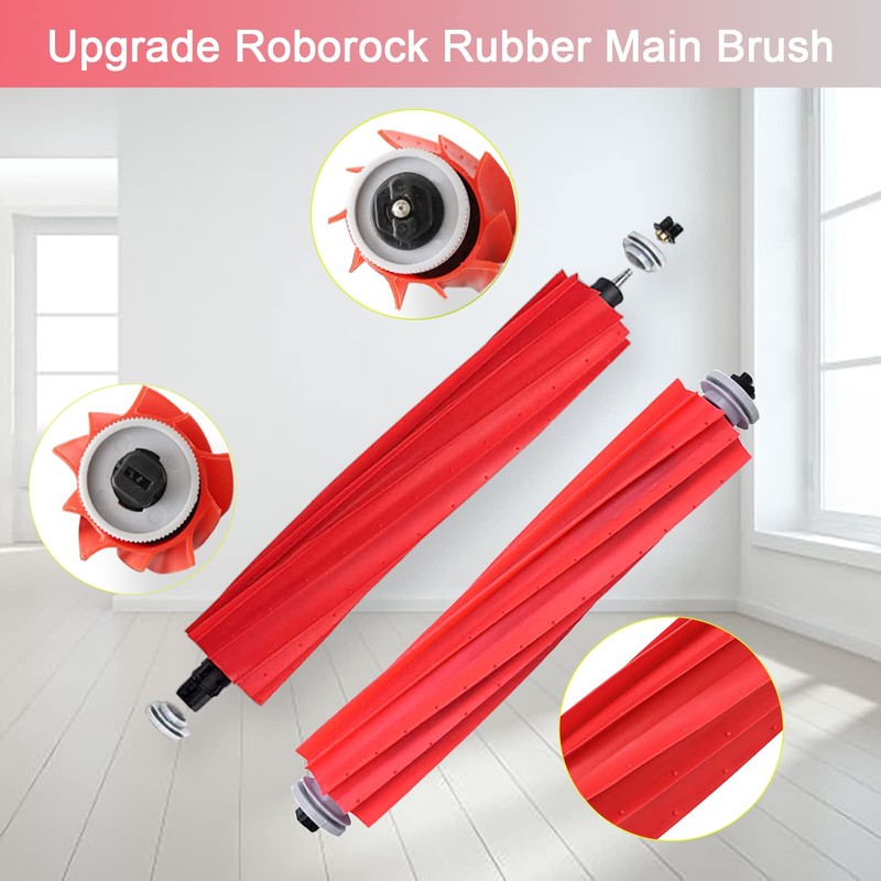 3 Pack Replacement Rubber Main Brush for Roborock S7 Max