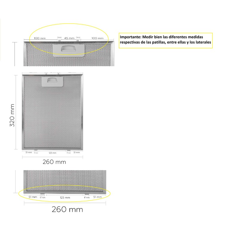 SERENA Cooker Hood Filter 320 x 260 (Pack of 3)