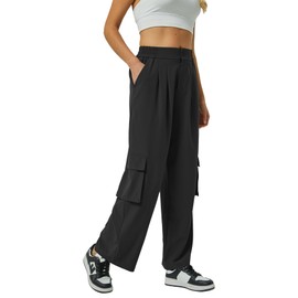 TOPYOGAS Women's Waterproof Rain Pants - Lightweight Windproof Overpants for Hiking, Golf, Fishing & Outdoor Work Black