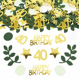 ParPix Pack of 100 Confetti 40th Birthday Decoration, Large 6 cm Confetti Decoration 40th Birthday Decoration, Glitter Confetti Decoration 40th Birthday Women Men, Table Decoration 40th Birthday