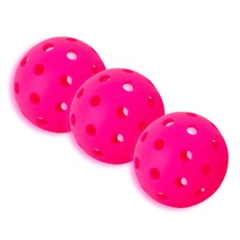 Let's Rally Pack of 3 Hot Pink Pickleball Balls – USAPA Approved, Durable Outdoor & Indoor Pickleball Balls with Precision Holes.