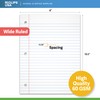 Notebook Paper, Loose Leaf Paper, Wide Ruled Paper, 10.5” x