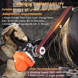 Belt Sander Attachments for Angle Grinder,Aluminum Alloy Detailing Bandfile Sander Adapter,US 5/8-11 Thread,Suitable for Welding Points Grinding,Woodworking and Metal Rust Removal.(20Pcs Sand Belts)