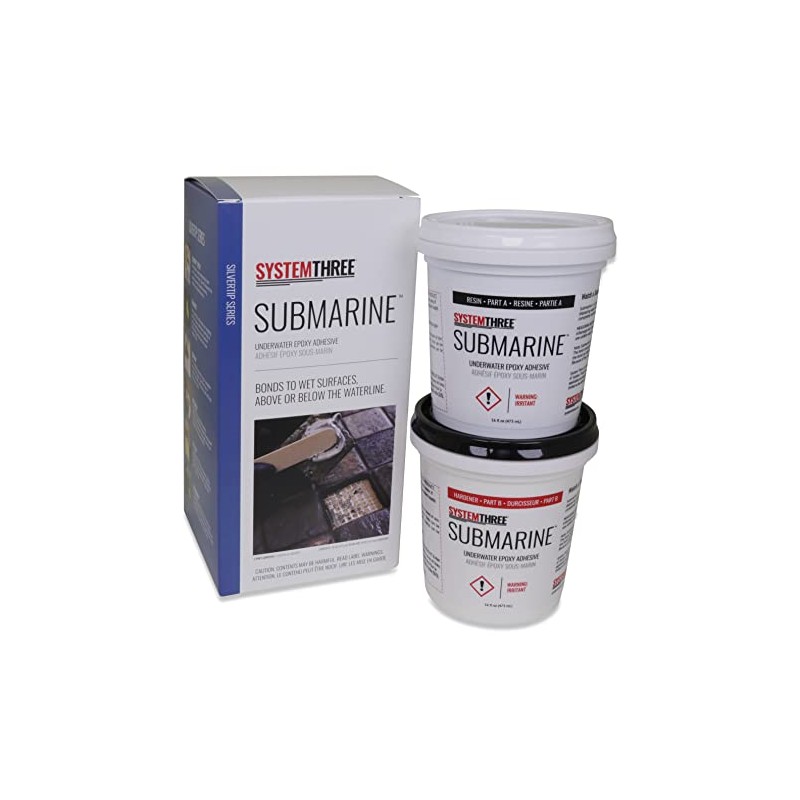 System Three Submarine Underwater Epoxy Paste Adhesive, Quart Kit