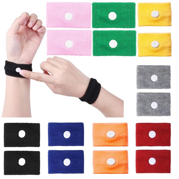 EMPCYDIA 8 Pairs Motion Sickness Bands, Anti Nausea Wristband, 8 Colors Nausea Relief Band for Kids Adults Pregnancy Morning Ride Sea Flying Travel