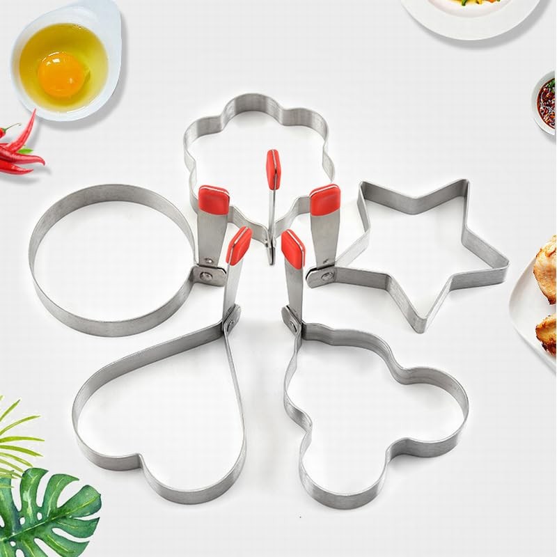 GZMAISULEE Egg Ring Molds for Cooking 5 Pack Griddle Egg