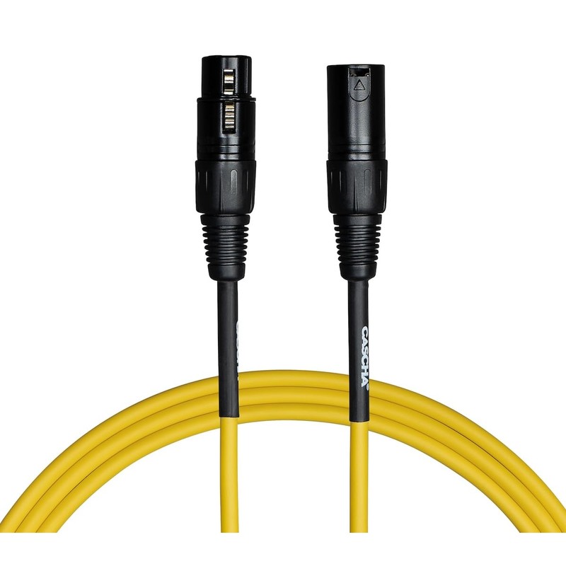 Cascha Standard Line Microphone Cable (XLR), Yellow, 6m