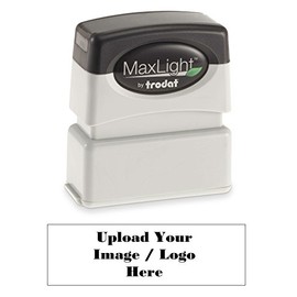 Infusion MaxLight Custom Logo Pre-Inked Rubber Stamp, 1/2" x 1-5/8", Black