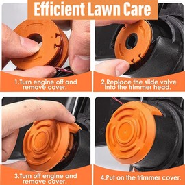 3 Spools Line and 1 Cover Caps,Compatible with Worx 20V Grass Trimmers WG180 /WG163/ WG175 Strimmer,Spool Line Grass Strimmer Line,Ø1.65mm 3 Meters