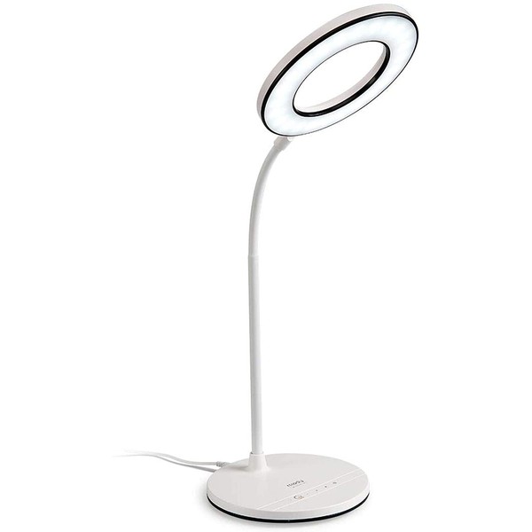 Miady LED Desk Lamp Eye-Caring Table Lamp, 3 Color Modes with 4 Levels of Brightness, Dimmable Office Lamp with Adapter, Touch Control Sensitive, 360° Flexible