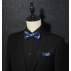 HISDERN Bow Ties for Men Navy Blue Floral Self Tie