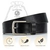 LINDENMANN Men's Buffalo Leather Belt 40 mm Black, black