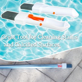 Sharutia Pool Stain Remover Pumice Stone with Pole Handle to Reomve Pool Calcium from tile And Remove Rust Stains,Scrub Debris Off Walls, Steps, Floors,Corners (3 Pack)