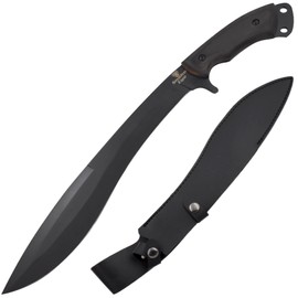 Snake Eye Machete with Heavy Duty Construction-Ergonomic Non-Slip Handle and Belt Sheath for Gardening, Land-Management, Bushcraft, Hunting and Outdoor (Black)