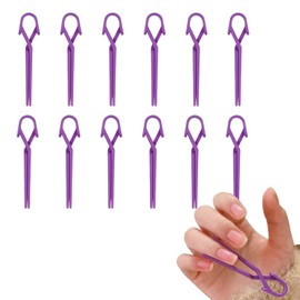 Samcos Nail Clips 12 Pcs Nail Protector Multi-Function Nail Accessories (Purple)
