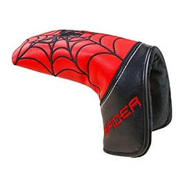 Putter Cover Headcover Pin Fit Scotty Cameron Odyssey Magnetic Closure Spider Spider 4 Colors (Black Net (Red Background))