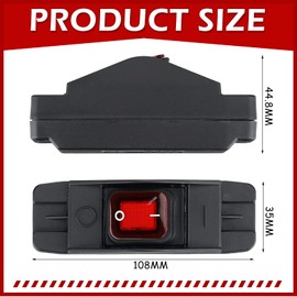 Kingdder 2 Pieces Waterproof Inline Cord Switch AC/DC 12V-250V Heavy Duty Button Switch Electrical Power Rocker with Red LED Light Compatible with 14-Gauge and 16-Gauge Outdoor Extension Cords