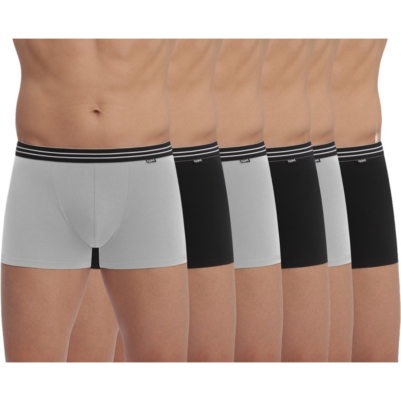 DIM Men's Ecodim Boxer X6 Boy Short, Multicolour Noir/gris 5ZF,