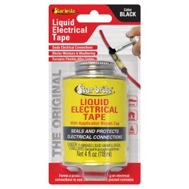 STAR BRITE Liquid Electrical Tape with Applicator Brush Cap - Superior Adhesion & Flexible Protection for Frayed Cables. Terminals & Electric Splices 4 OZ (084104B)
