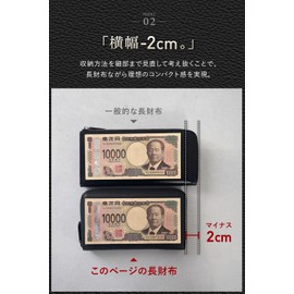 LS LASIEM Men's Long Wallet, Genuine Leather, Large Capacity, Small, navy