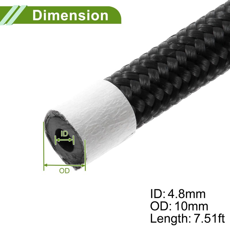 X AUTOHAUX 3/16" Fuel Line Kit 7.51ft Vacuum Hose Automotive