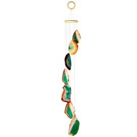 Rockcloud Agate Slices Geode Wind Chime Home Garden Decoration Figurine, 28-33 inches