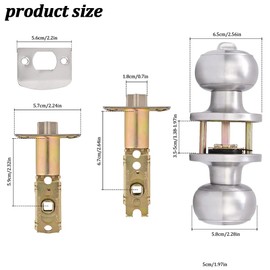 Brigligh High-Security Stainless Steel Door Handle - with Lock and Key, Suitable for Entrance, Front Door, and Bedroom(Silver)