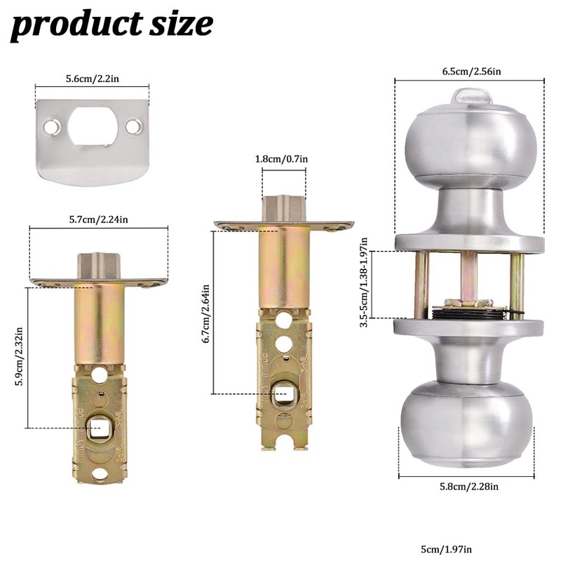 Brigligh High-Security Stainless Steel Door Handle - with Lock and