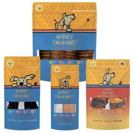 Honey I'm Home Horn Core, Liver Stick, Mango Jerky, Trachea Tube Dog Treats Big Boy Variety Pack