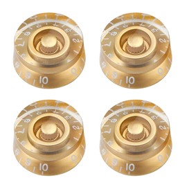 XIYANGJUAN Electric Guitar Knobs Speed Volume Tone Control Knob for LP Style Electric Guitar Parts Replacement Set of 4Pc (Gold-White Word)