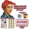 Rosie The Riveter Costume Kit, Bandana, Name Patch, Pin Badges,