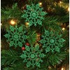 Christmas Concepts® Pack of 12-10cm Glitter Snowflake Hanging Decorations -
