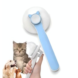 Pet Grooming Brush - Gentle Slicker for Removing Loose Undercoat, Suitable for Cats and Dogs (Blue)