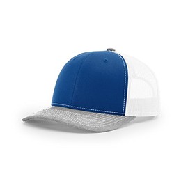 RICHARDSON 112 Trucker OSFA Baseball HAT Ball Cap Royal/White/Heather Grey