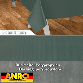 ANRO Oilcloth Tablecloth, Washable, Oilcloth, Garden Tablecloth, Outdoor, Indoor, 100 x 140 cm, Cut Edge, Fir Green