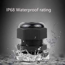 10 Pack NPT 1/4" Cable Glands Waterproof Adjustable 4-8mm Cable Connectors Black Nylon Joints with Gaskets