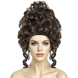 Brown Renaissance Wig Rococo Wigs Curly Colonial Baroque Wig