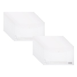 M&G Plastic Envelopes File Folders, 20 Pack PP Clear Waterproof Document Folders with Snap Closure for A4/Letter Size Documents, Business, Office Home Organization