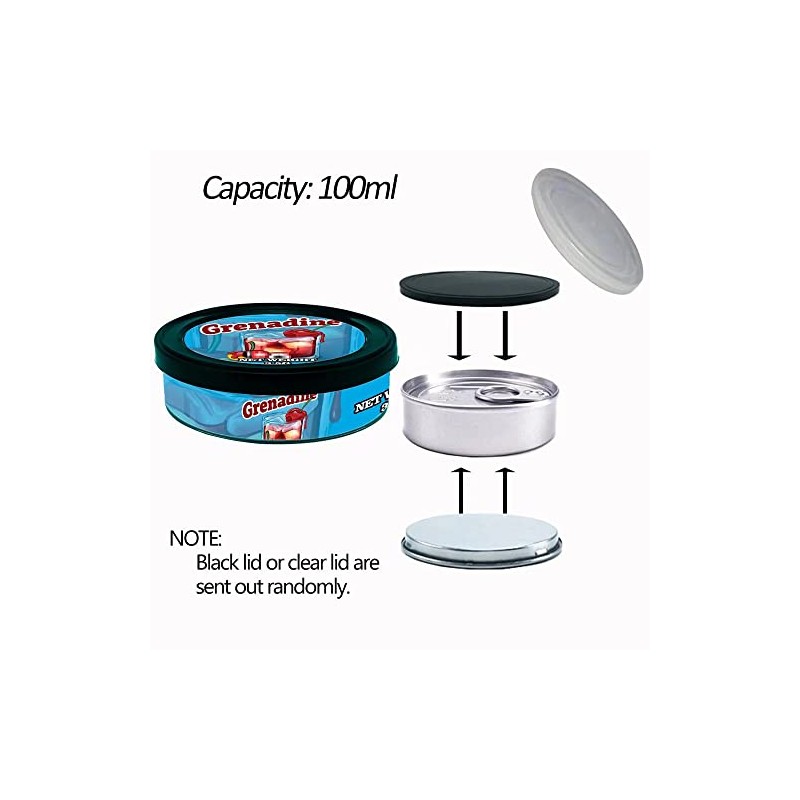 Self-Seal Cali Tin Can with Ring Lid and Labels, Side