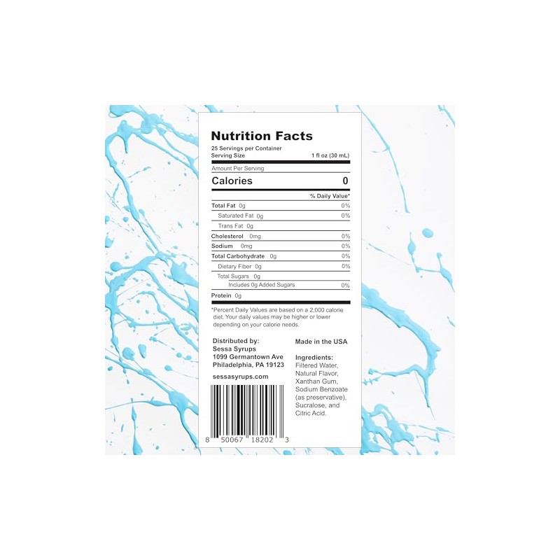 Sessa Syrups Sugar Free Simple Syrup (25.4 Fl Oz)