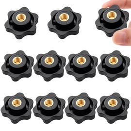 10 Pcs M8 Nuts,M8 Clamping Knob,Knobs Grip Nut Plastic Wing Nuts,Star Shaped Knob Thumb Bolts Thread for Machine Tools,Fitness Equipment