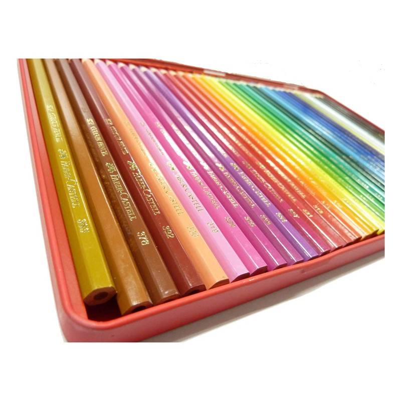 Faber Castell TFC-CP/36C Oil-based Colored Pencils, Flat Can, 36 Color