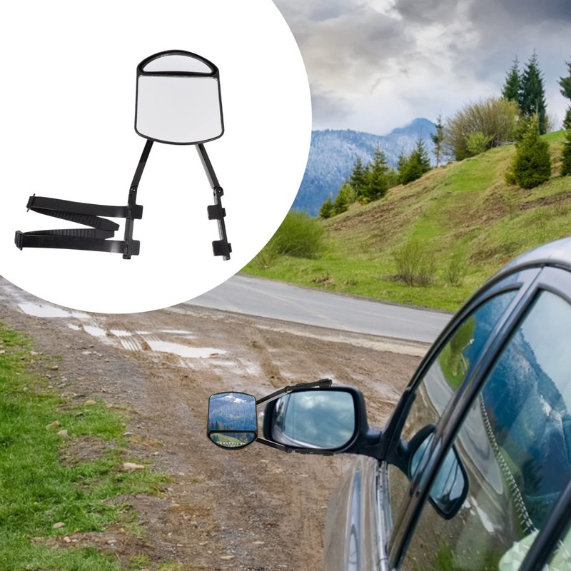 CHILDWEET Practical Convex Towing Mirrors for Cars and Clip Extension