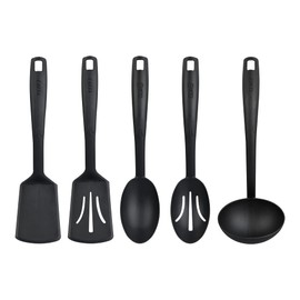 Ekco 44008 Set de Utensilios de Cocina, 5 Piezas Hechos de Nylon, Negro
