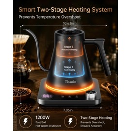 Gooseneck Electric Kettle with Temperature Control, 0.9L, Black