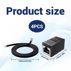 CHUMHU RJ11 to RJ45 Adapter, 4Pack Ph-one to Ethernet Adapter, RJ11 to Bt Adapte r, R J 11 Connector, RJ45 to R J 11 Adapte r, R J 11 to R J45 Adapte r, Phone Jack to Ethernet Adapte r Connector