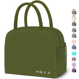 DALINDA Lunch Bag Lunch Box for Women Men Reusable Insulated Lunch Tote Bag High Capacity for Travel Work Picnic,army green